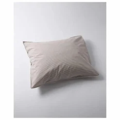 Taie d'oreiller Striped en percale organique - Brown-Ecru | Enfant Linge De Lit Enfant|Linge De Lit