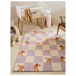 Sale Tapis Walter Damier | Lilas Enfant Tapis|Tapis Enfant