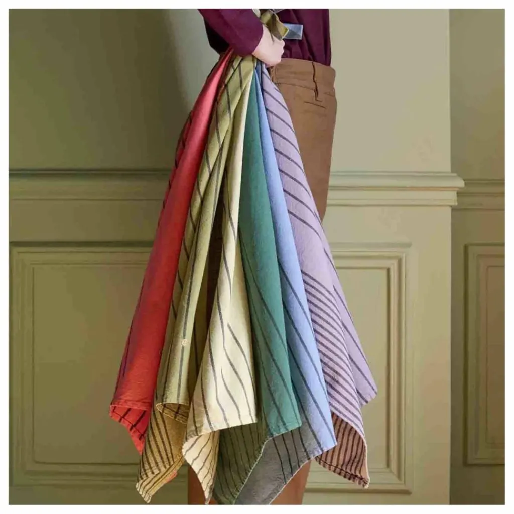 New Torchon rayé en coton bio Piero | Linge De Table|Art De La Table